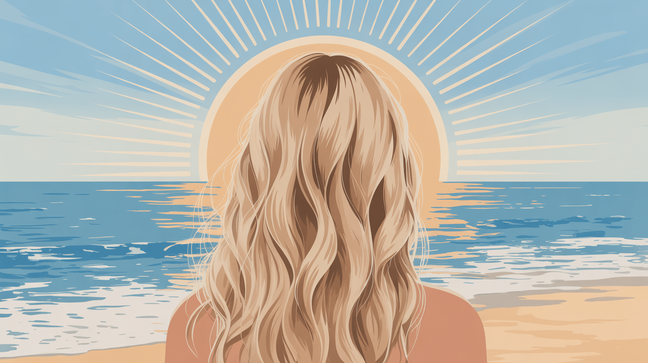 balayage californien cheveux blonds lumineux sous le soleil