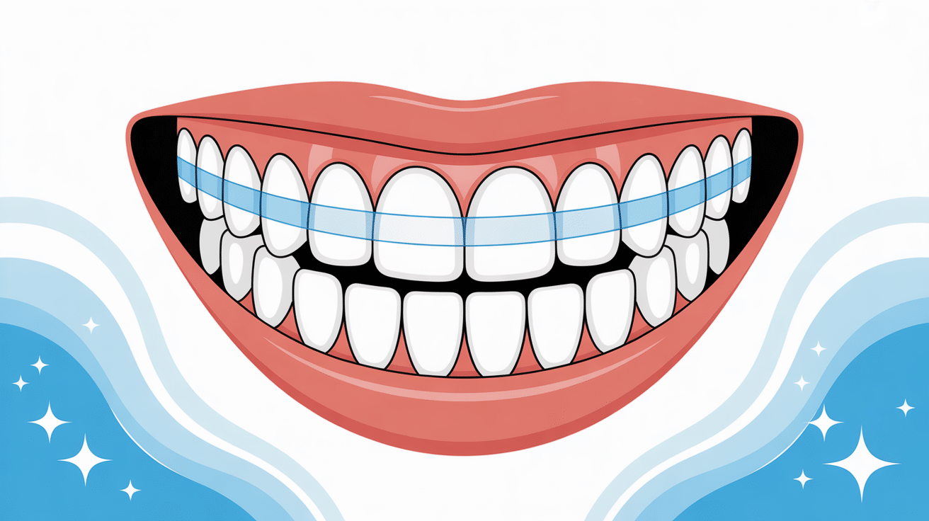 Image centrale illustrant bandes de blanchiment des dents avis