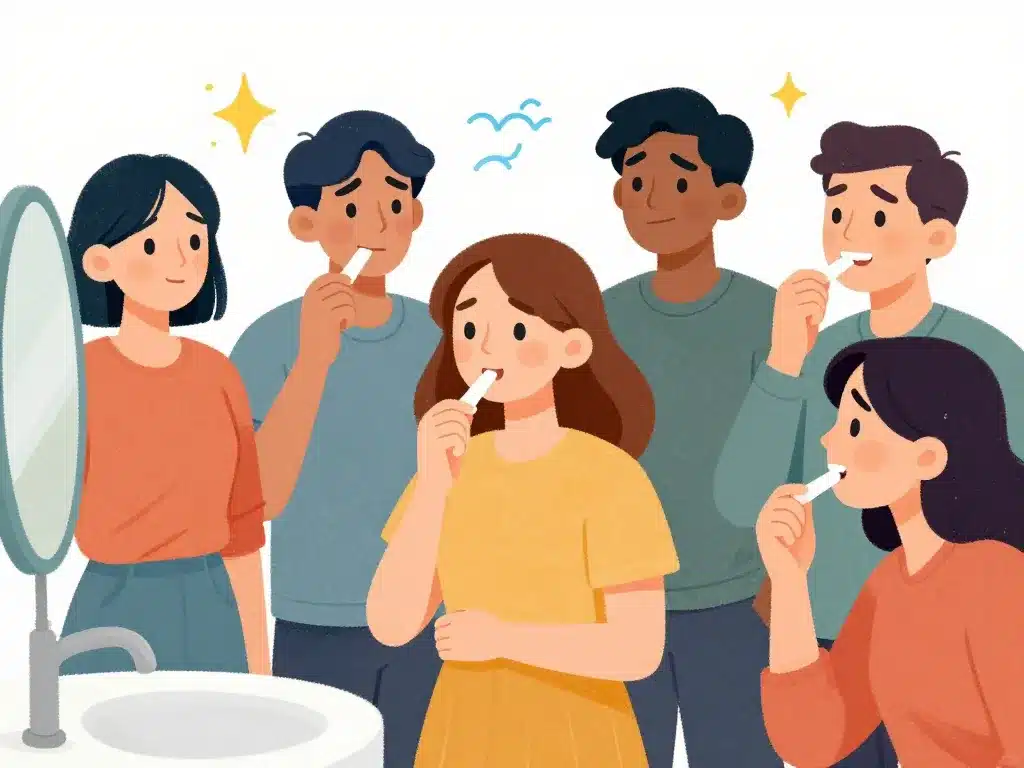 Illustration réactions consommateurs bandes de blanchiment des dents avis