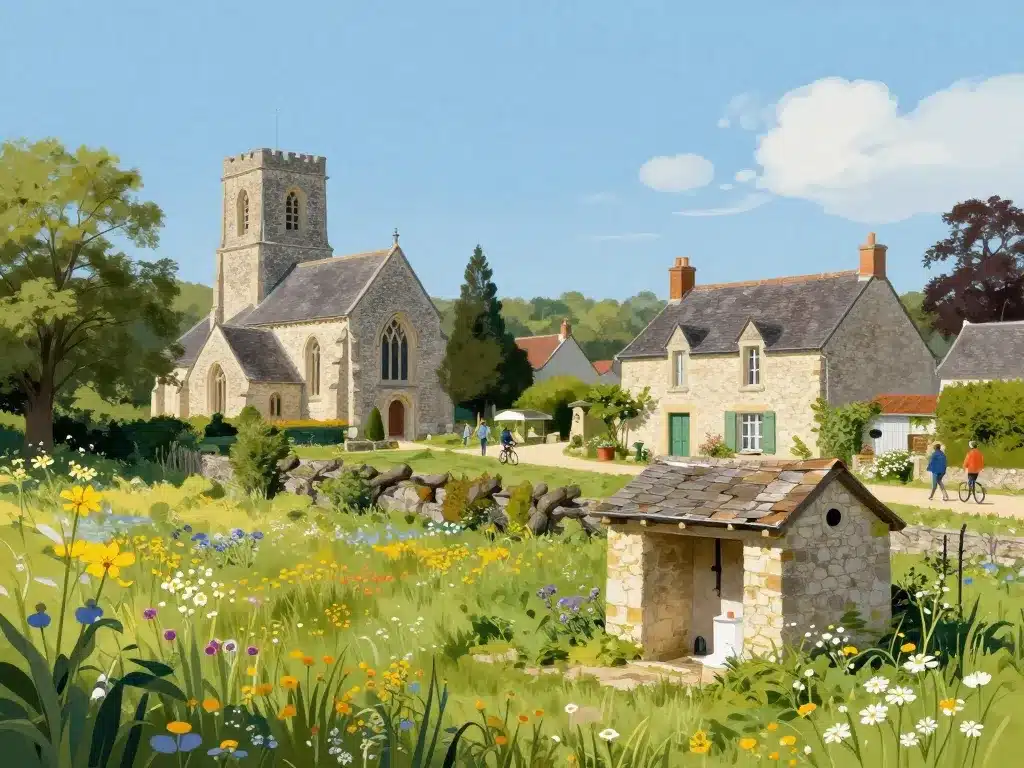 illustration beaumont sur deme patrimoine paysages village