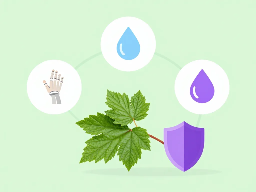 Diagramme des bienfaits des feuilles de cassis