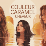 caramel couleur cheveux illustration reflets dorés et miellés