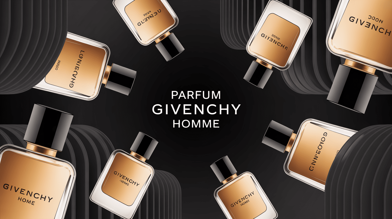 givenchy parfum homme flacons illustration vectorielle élégante