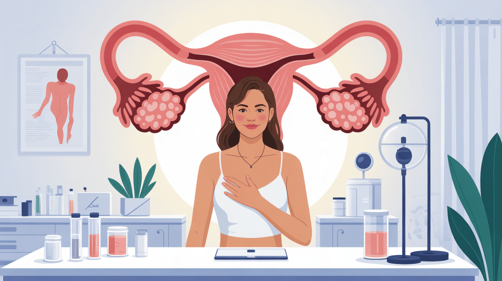 hystérosalpingographie douleur femme rassurée examen