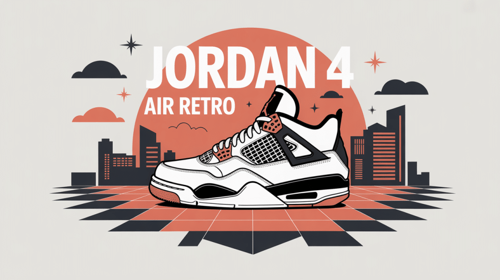 illustration sneaker jordan 4 air retro mode urbaine