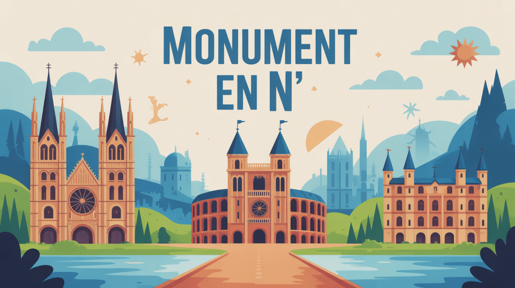 Image stylisée monument en N enchevêtrement patrimonial