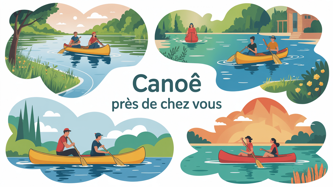 où faire du canoë autour de moi illustration familiale rivière lac mer
