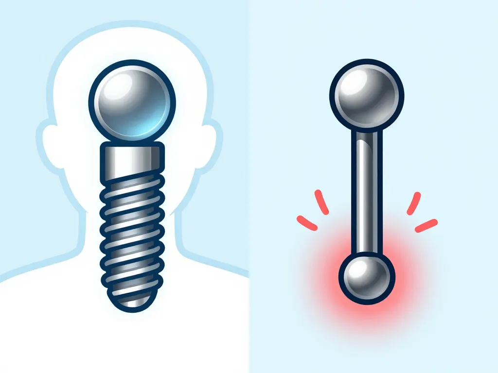 comparatif piercing titane et acier pour la peau