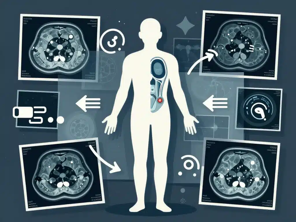 Illustration de l'application du plan anatomique du corps humain en imagerie et mouvements