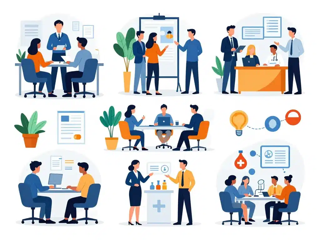 psychologues sociaux illustration des lieux de travail et missions