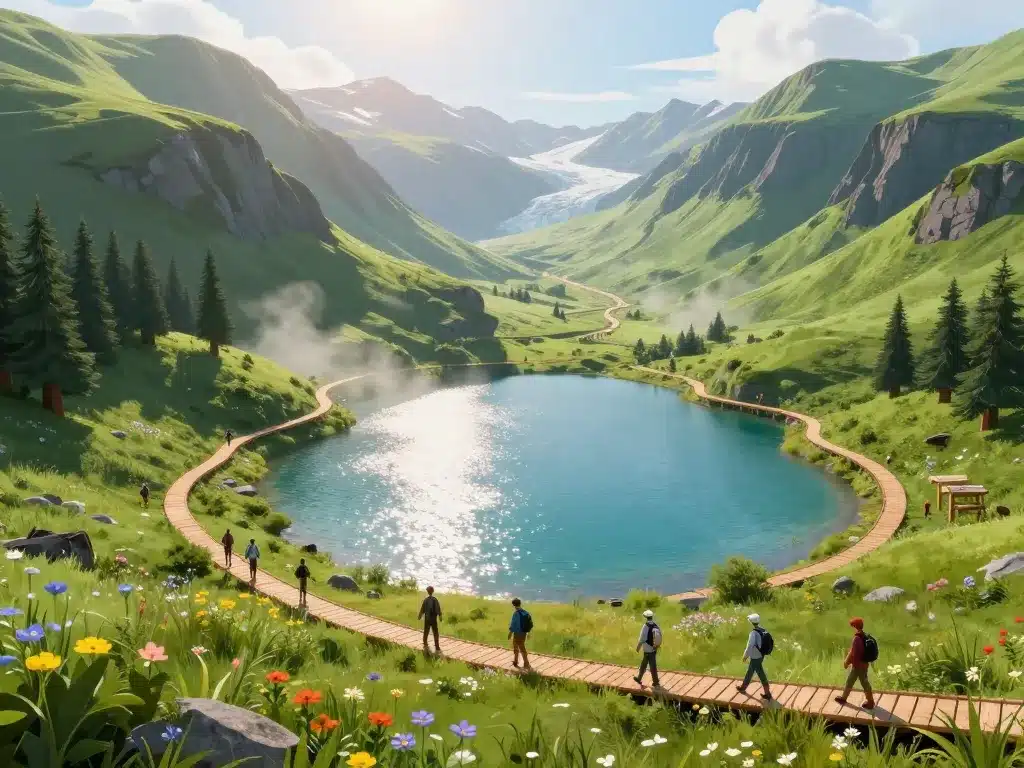 Randonnée lacs et montagnes Glendalough comté de Wicklow Irlande