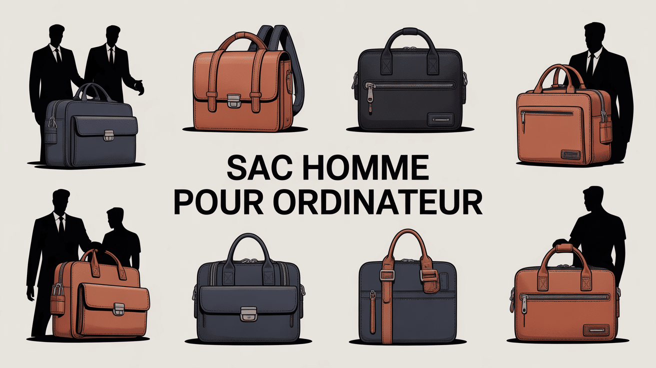 illustration sacs homme pour ordinateur différents styles