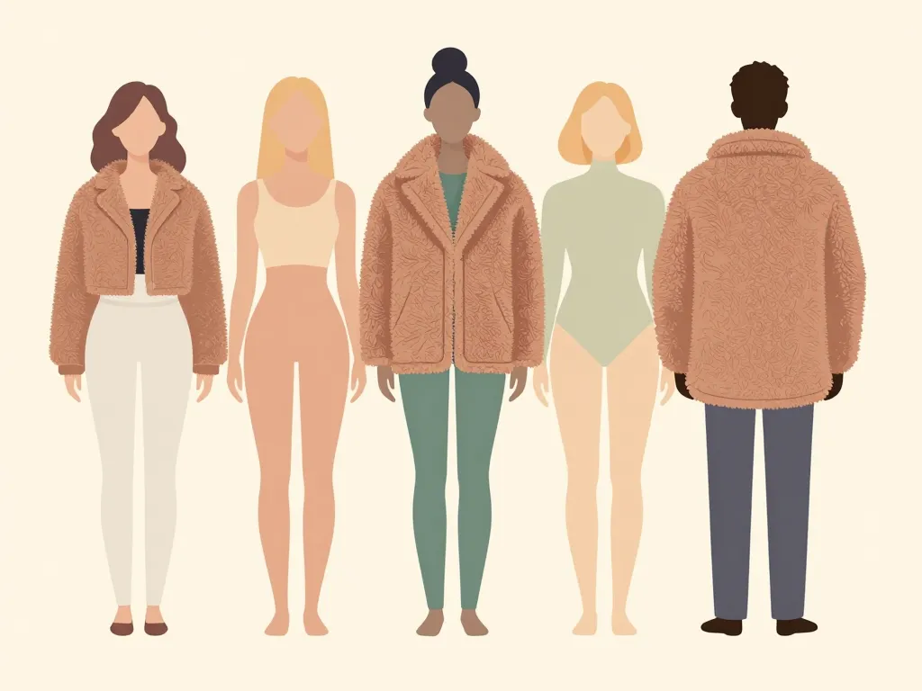 différentes coupes veste teddy silhouettes morphologies