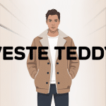 mannequin stylisé avec veste teddy dans décor urbain