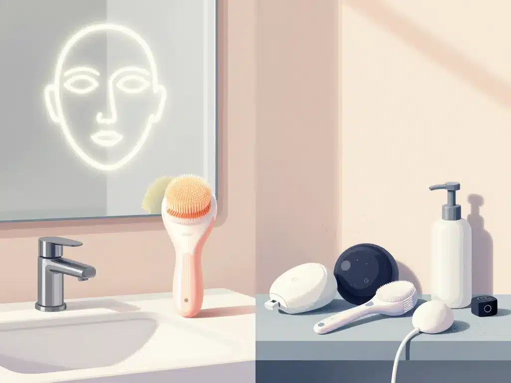 Vibraskin avis illustration brosse dans salle de bain moderne