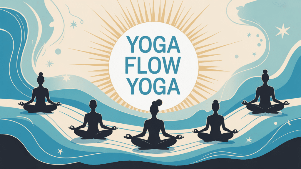 yoga flow yoga scène fluide et méditative vectorielle