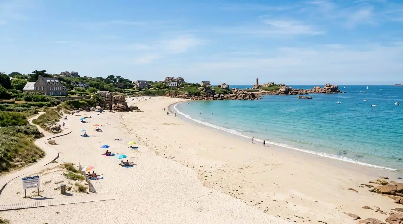 Vue panoramique de la plage de Kerleven à La Forêt-Fouesnant