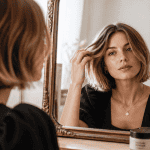 coiffure cheveux fins carré dégradé volumineux devant miroir
