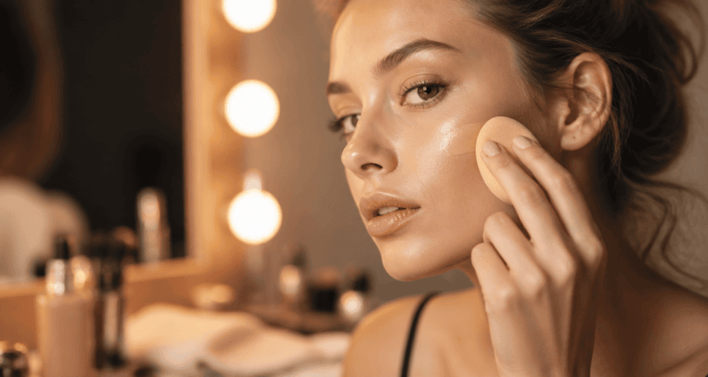 comment appliquer le fond de teint femme miroir