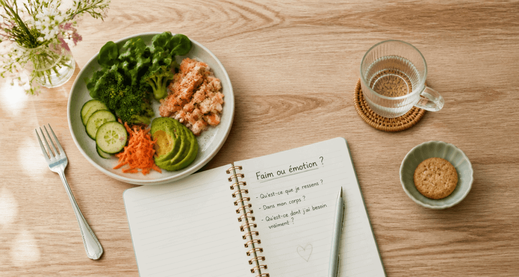 comment arreter de manger sans faim assiette carnet