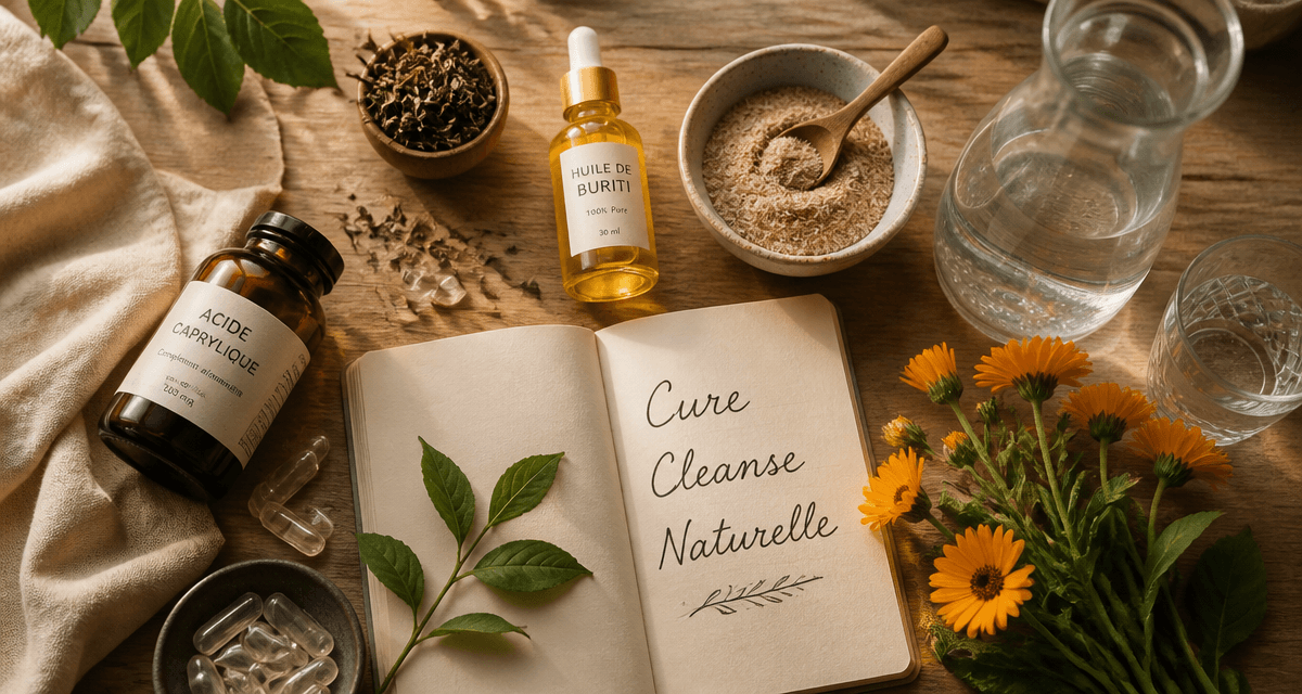Ingrédients naturels pour cure cleanse sur table