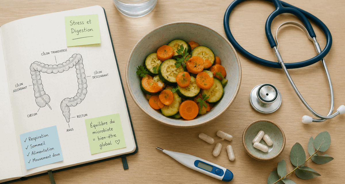 diverticulite et stress, schéma côlon, alimentation