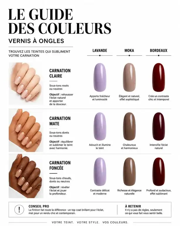 Guide des tendances vernis à ongles selon la carnation de la peau