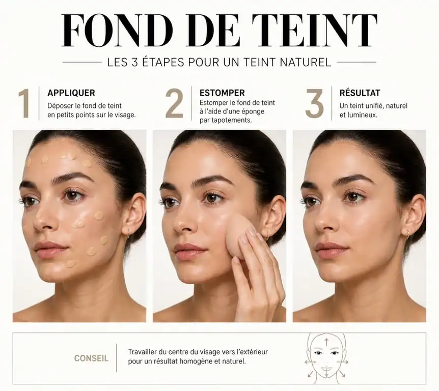 Étapes pour appliquer son fond de teint pour un résultat naturel