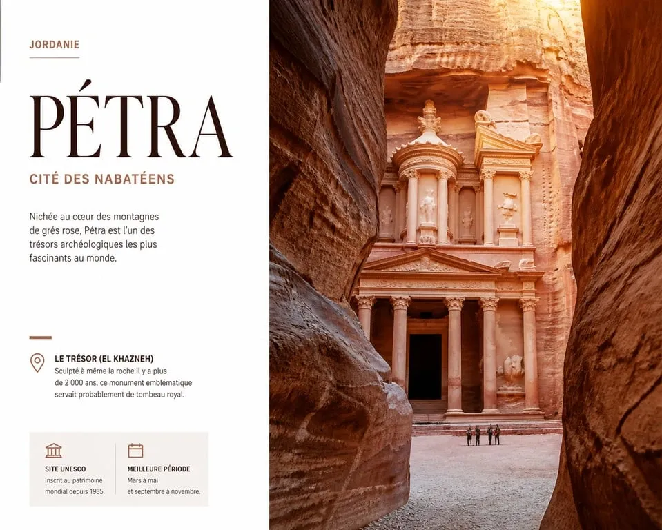 Vue panoramique du site archéologique de Petra, incontournable à visiter en Jordanie