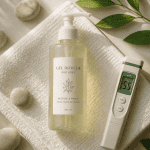 meilleur gel douche ph neutre flacon sur serviette