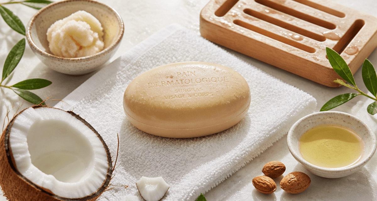 meilleur savon sans savon pain dermatologique sur serviette