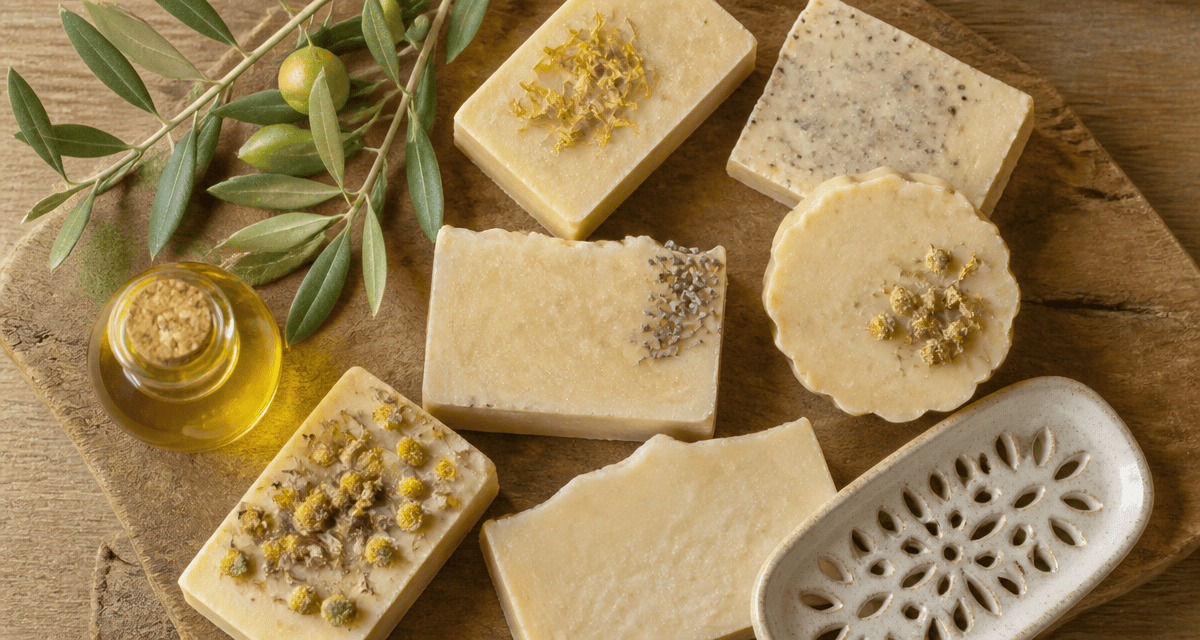 meilleur savon surgras artisanal sur plateau bois