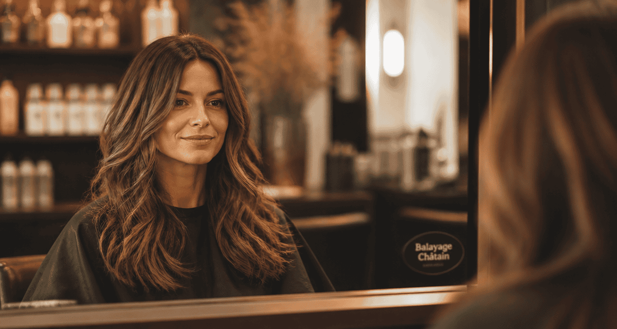 quelle balayage pour cheveux chatain femme salon miroir
