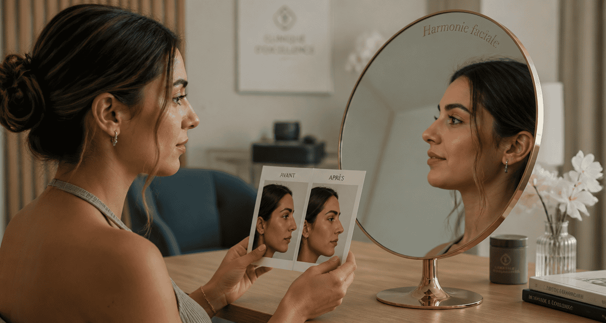 rhinoplastie avant et apres femme profil miroir