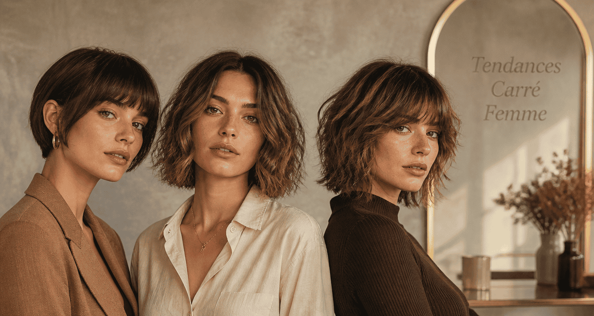 tendance coupe carré femme, trois variantes modernes