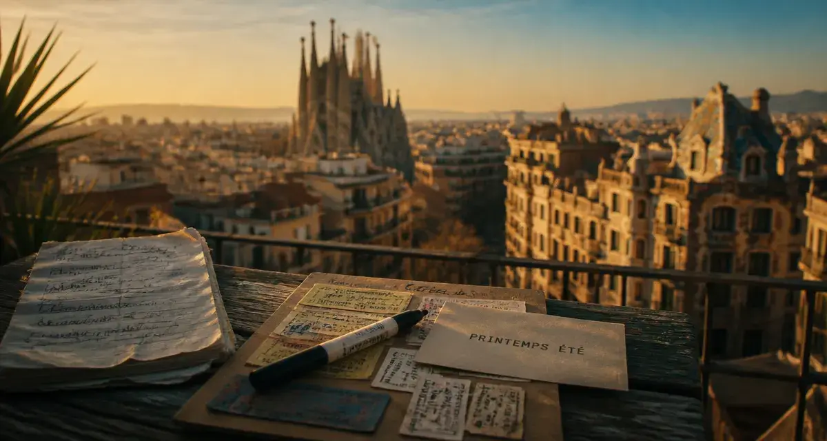 Barcelone quand partir : vue dorée sur la Sagrada Família depuis la terrasse