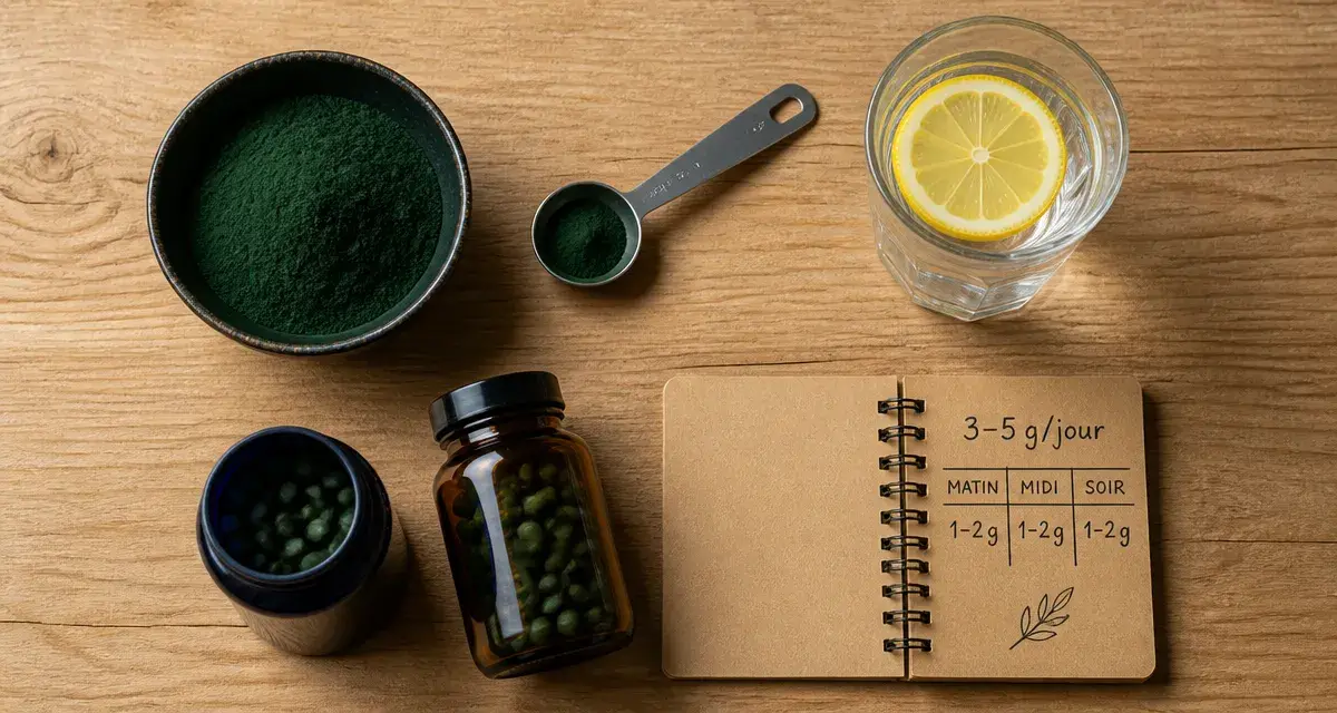 Combien de spiruline par jour pour maigrir : dosage 3–5 g/j avec spiruline