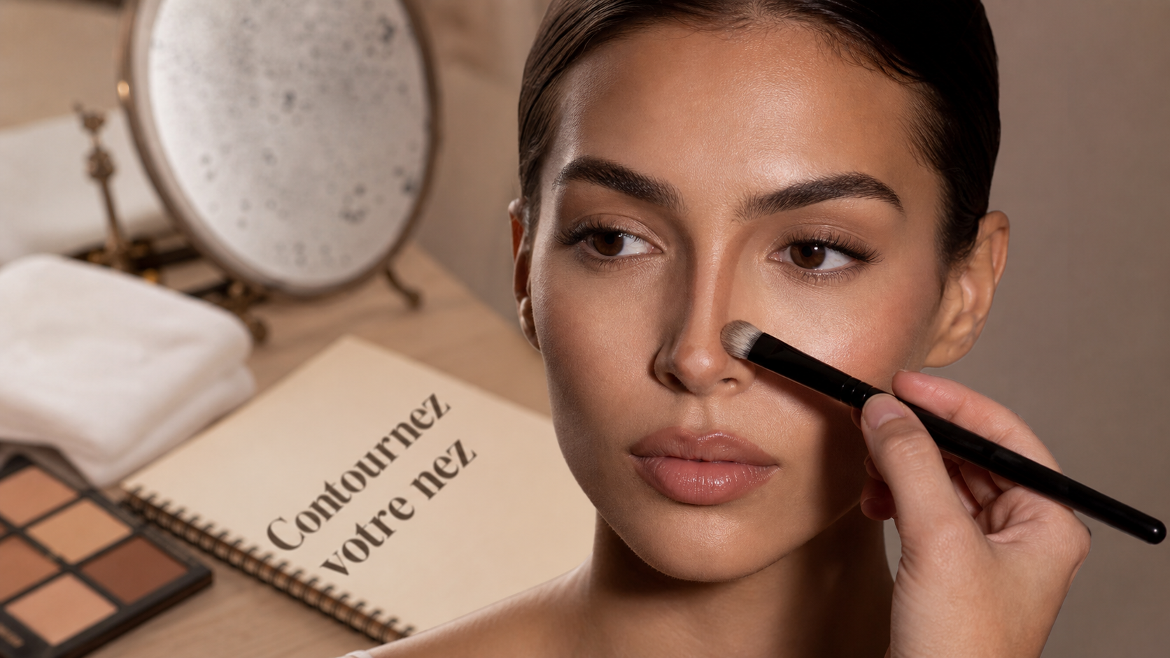 Comment affiner son nez : contouring sur le nez au pinceau