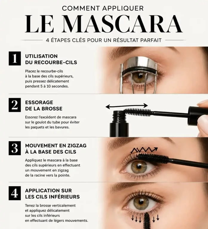 Étapes pour apprendre comment mettre du mascara parfaitement sans paquets
