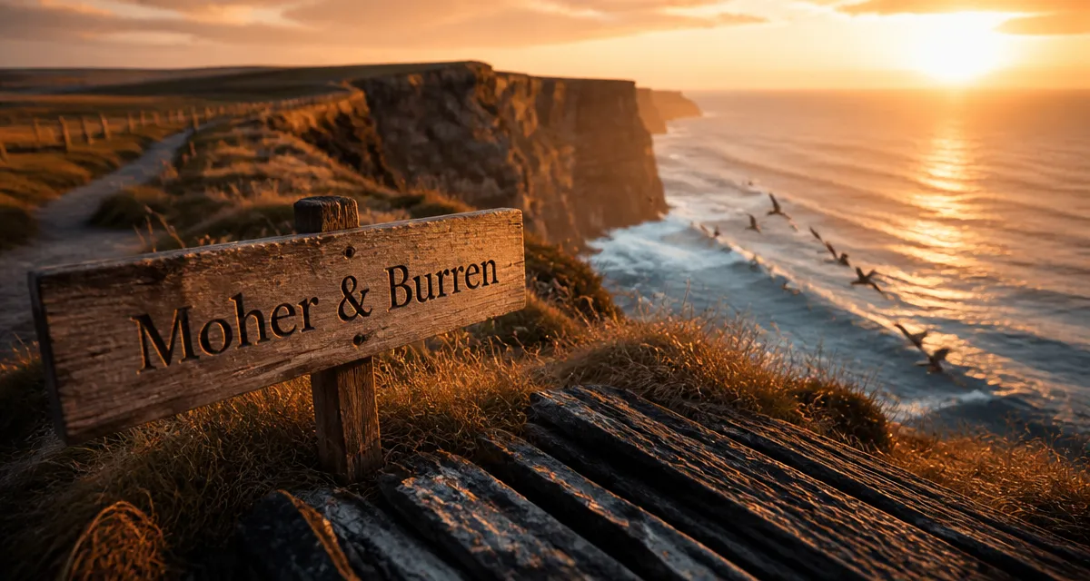 Irlande que visiter : Falaises de Moher et Burren au coucher du soleil