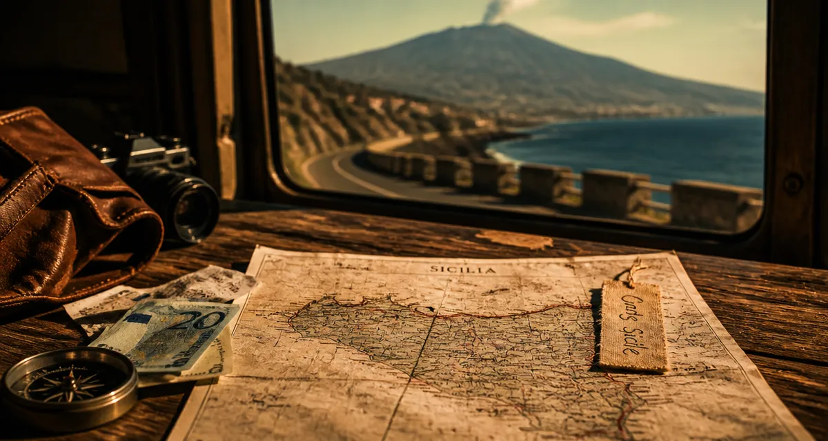 Sicile carte touristique : itinéraire vers l’Etna et la côte