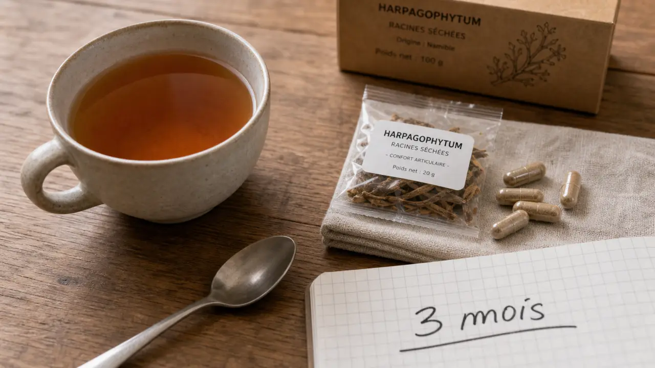 Harpagophytum témoignage arthrose genoux : tisane et gélules pour 3 mois de cure