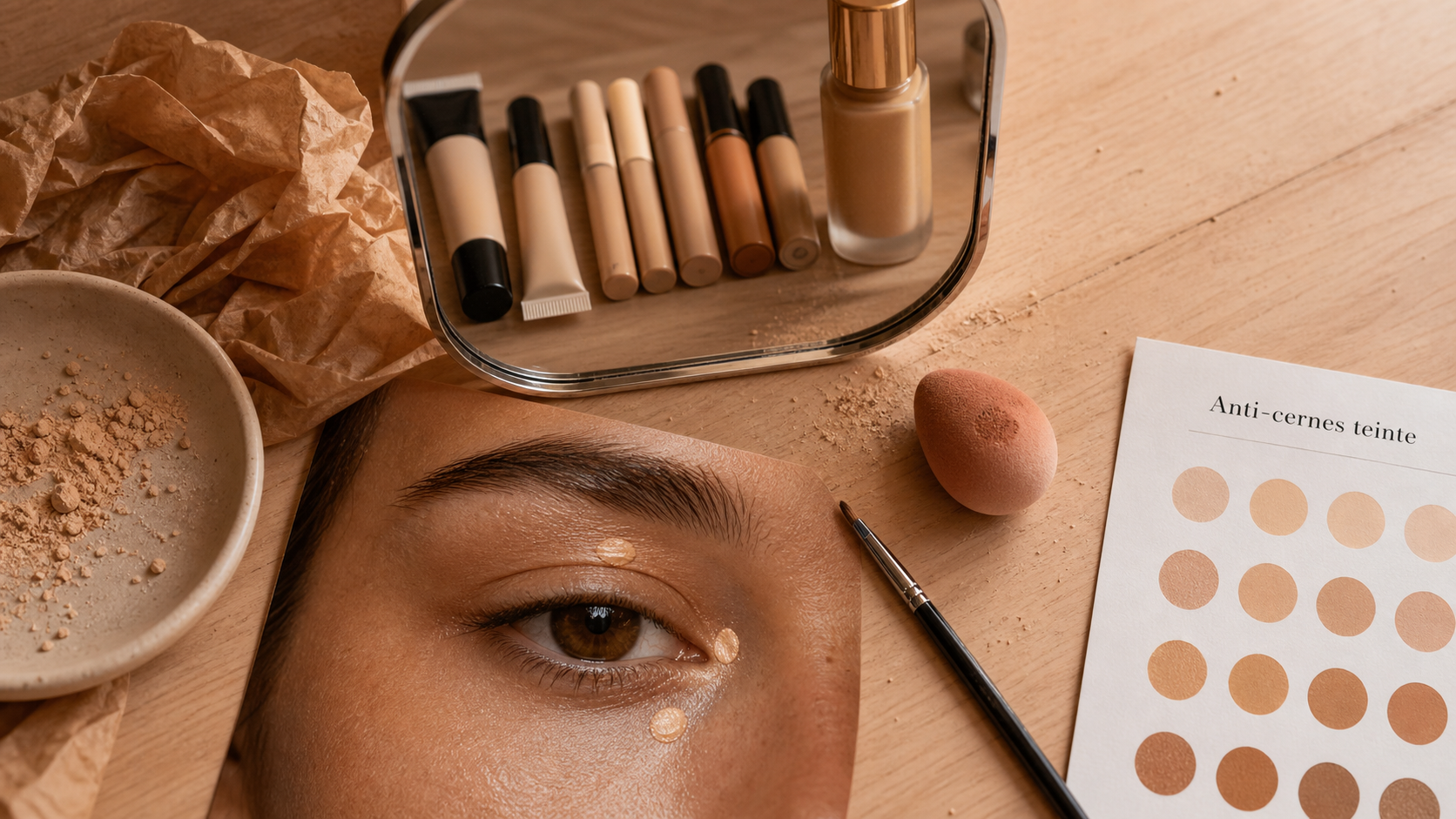 Meilleur anti cernes : teinte et couvrance sur peau maquillée