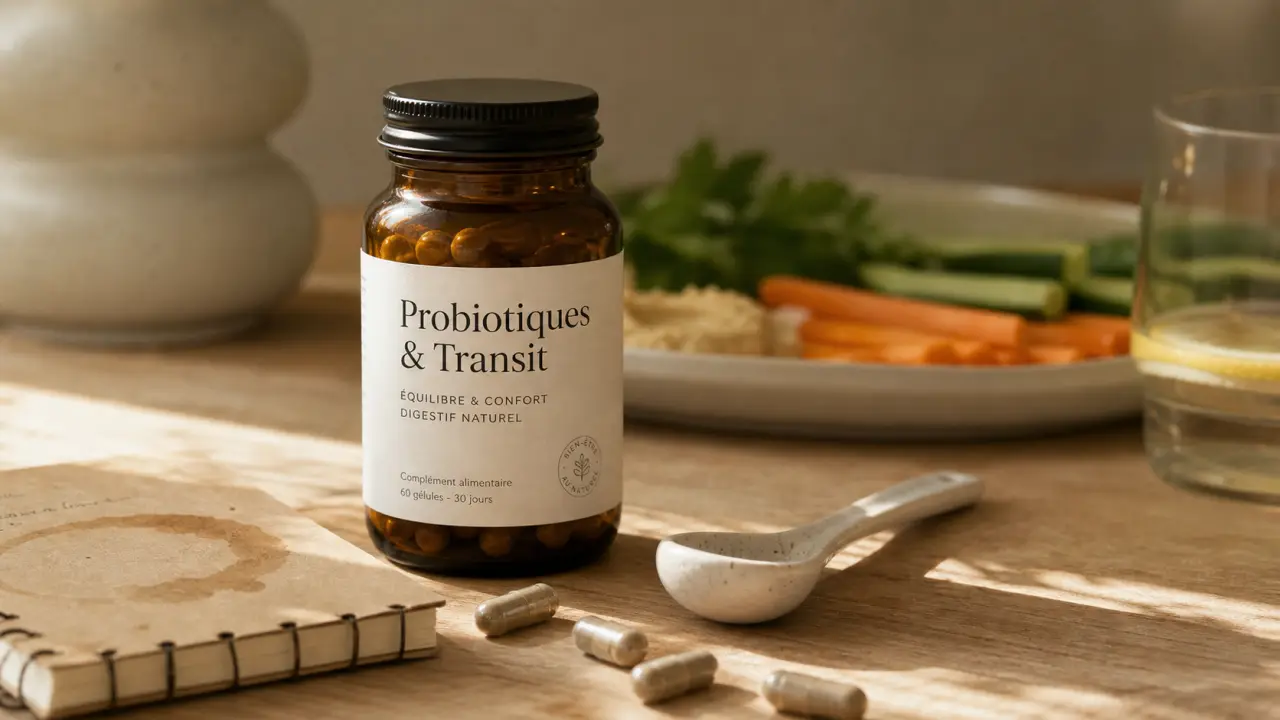 Probiotiques pour maigrir : flacon et gélules, transit et digestion