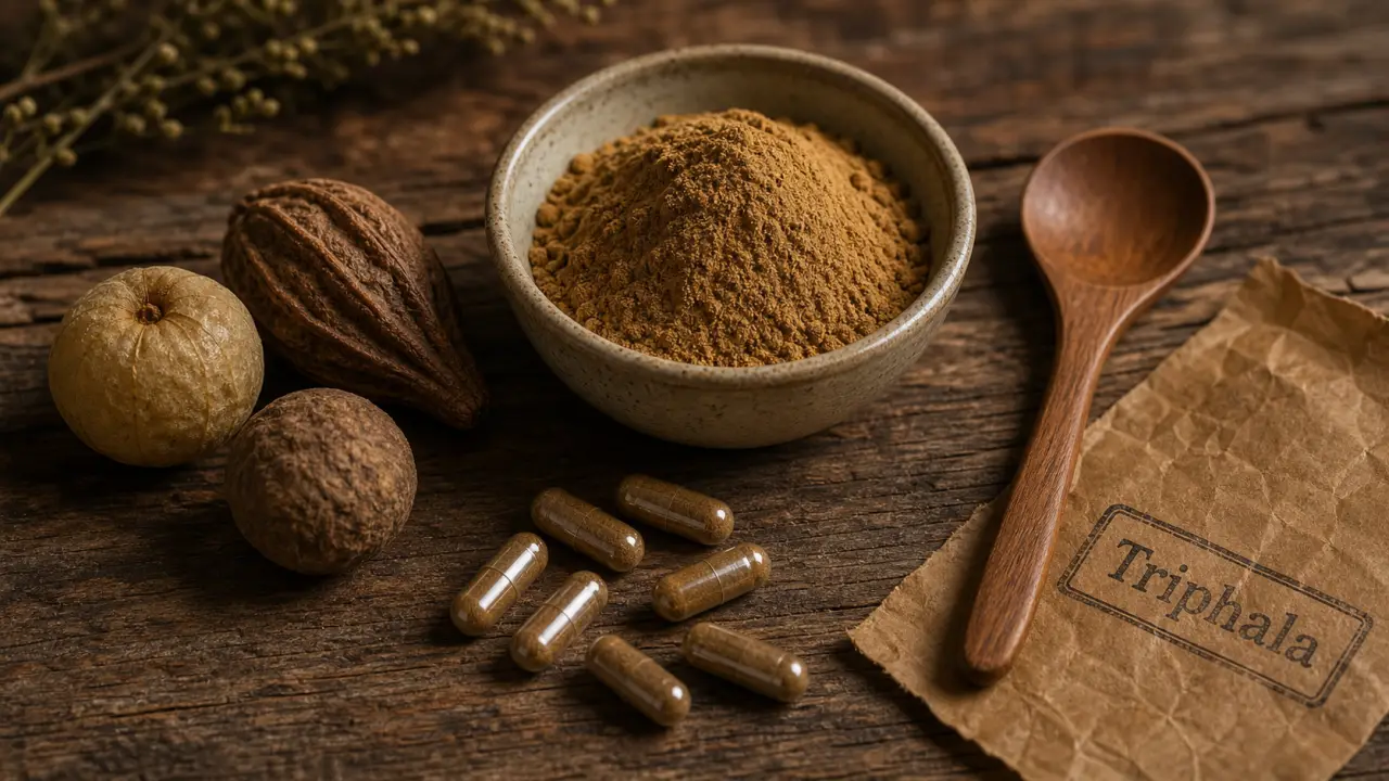Triphala bienfaits digestifs : poudre et gélules de triphala