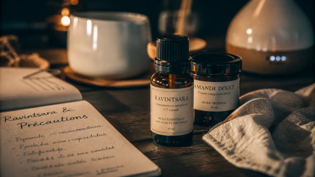 Fiole d’huile essentielle de ravintsara : bienfaits, usages et précautions
