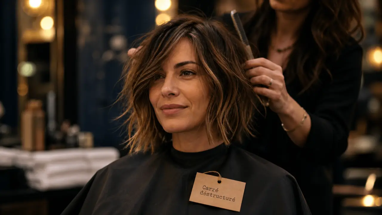 Carré destructuré : coupe volumisante sur cheveux fins, mèches déstructurées