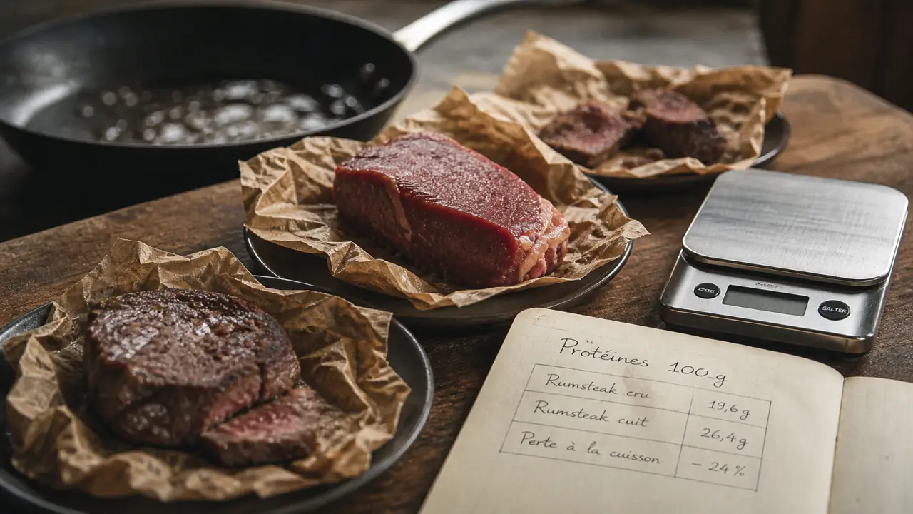 Combien de proteine dans 100g de viande rouge : 20 à 32 g