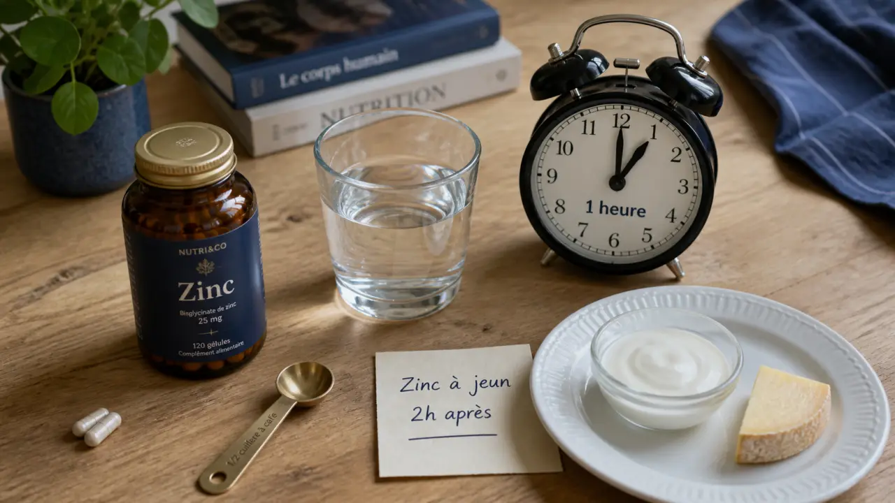 Comment prendre le zinc à jeun : 10 mg, 1 heure, avec verre d’eau
