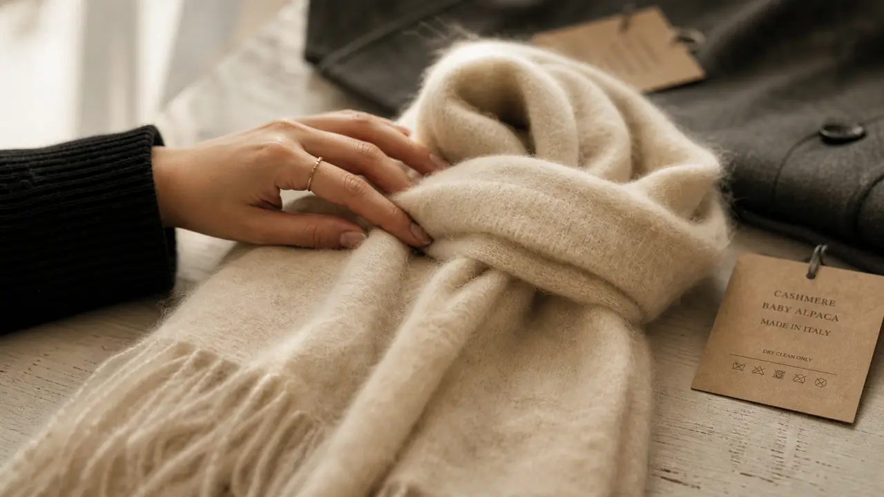 Écharpe femme hiver en cachemire et baby alpaga, écharpe douce sans gratter